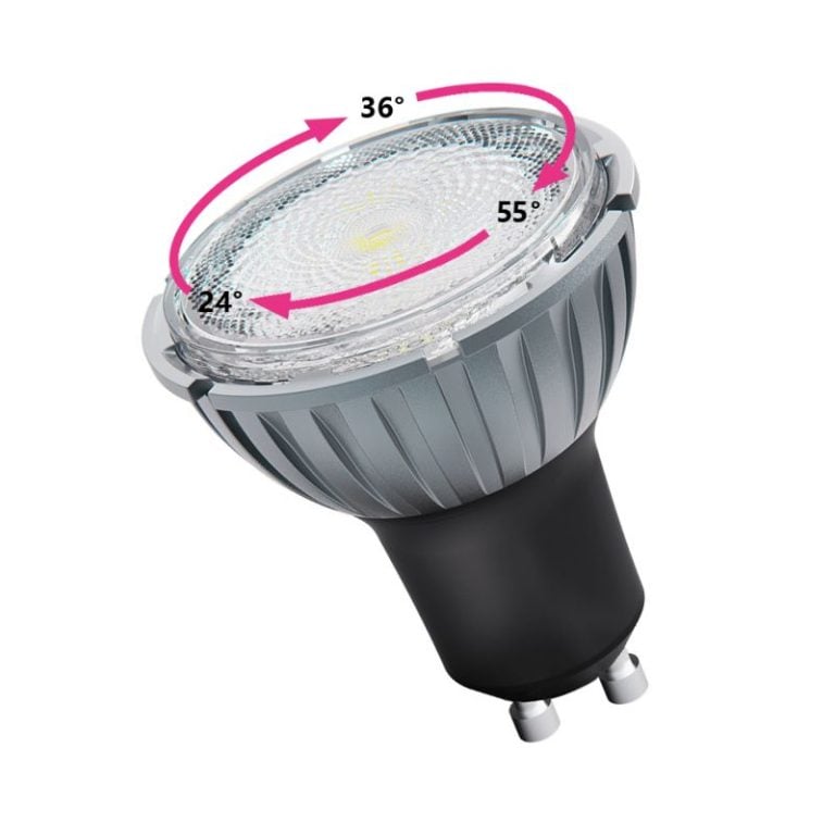 Tecolite GU10 LED 灯泡可调节光束角度 24°-36°-55°