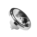 Side view of a silver ES111 GU10 LED reflector bulb