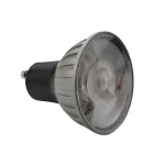Dimmable GU10 LED bulb with finned heatsink for North American distributors.