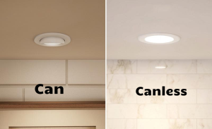 Comparison between recessed can light and canless recessed light installation