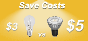 Initial cost comparison between halogen bulb and GU10 LED bulb