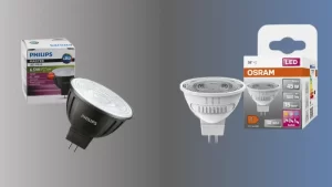 Comparison between Philips Master MR16 and Osram 3 CCT MR16 bulbs