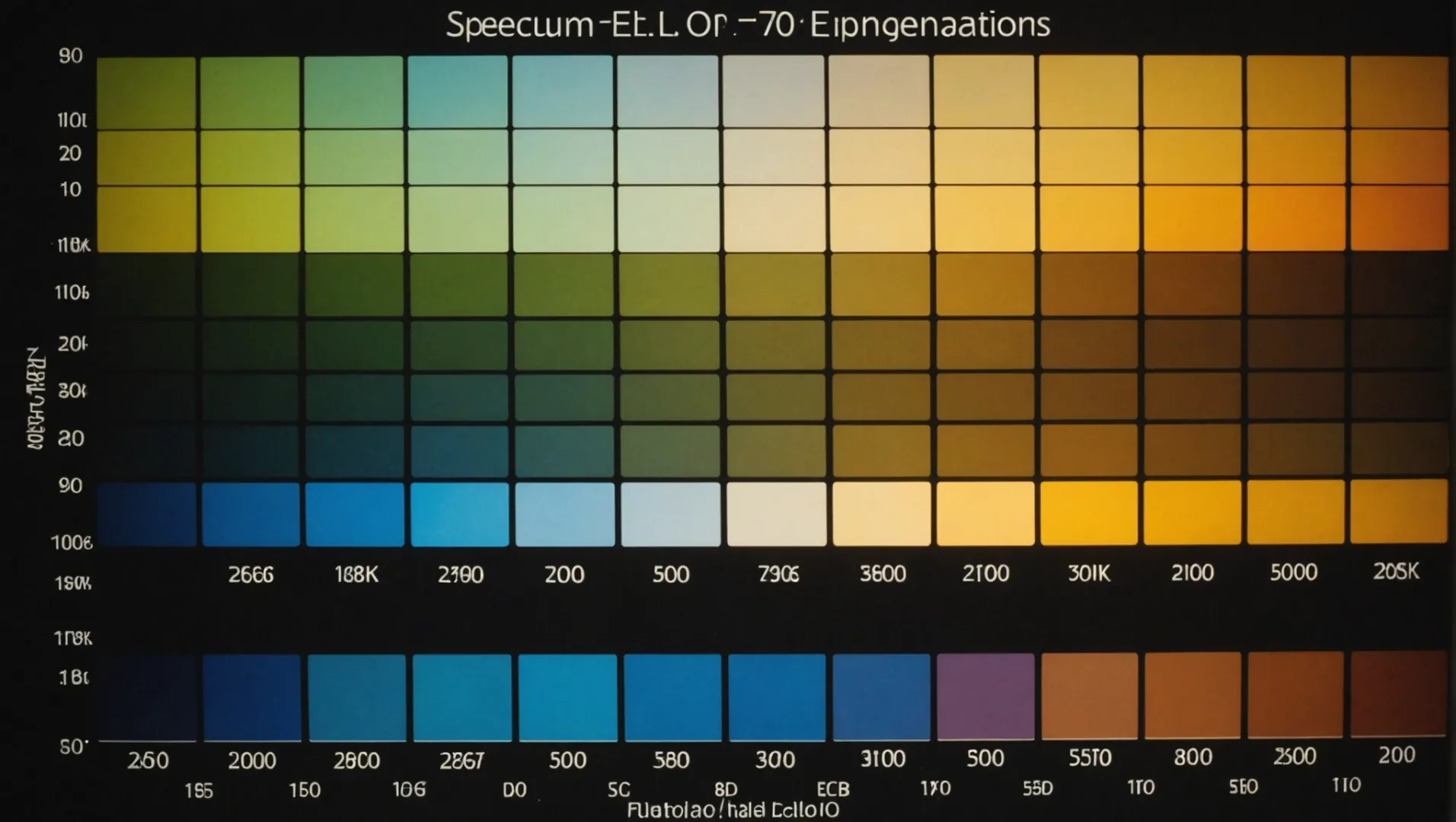 A detailed chart illustrating the color temperature spectrum from warm to cool tones.