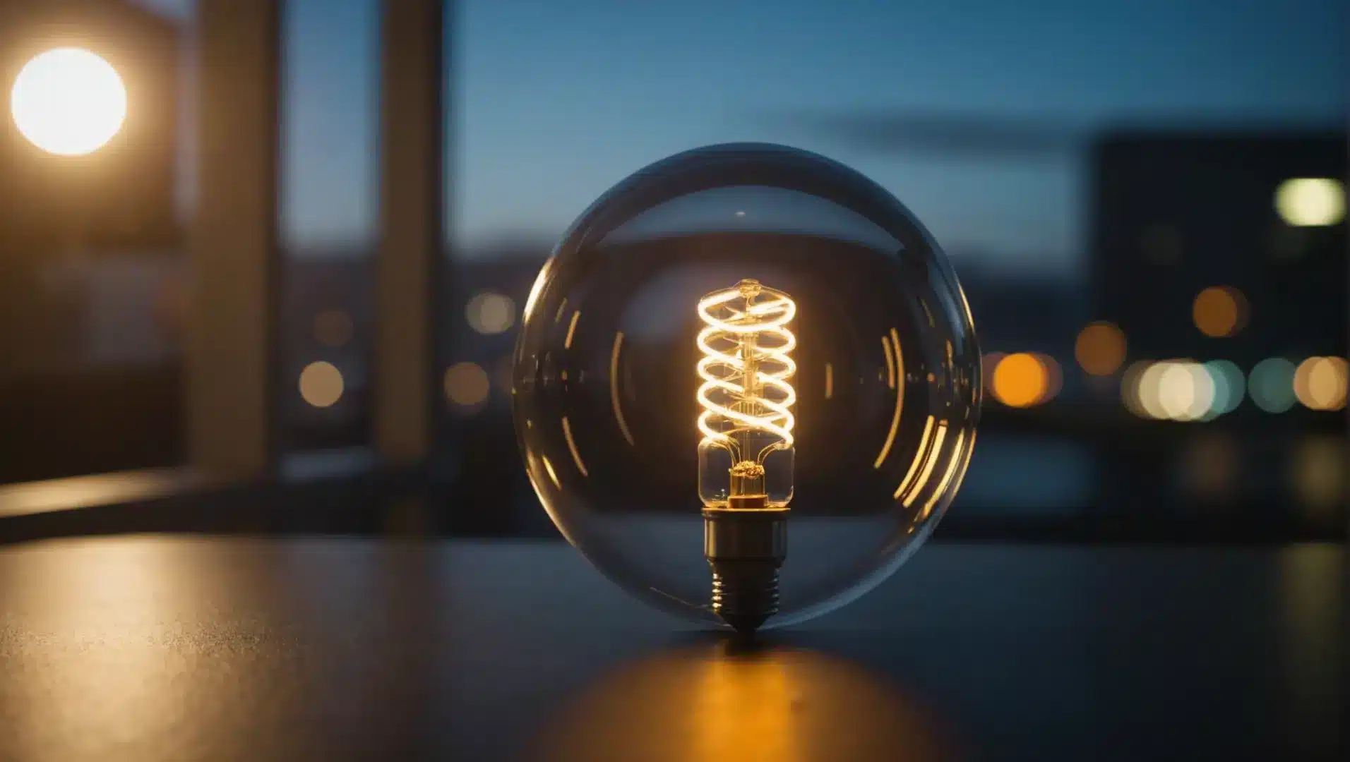 Philips LED bulb glowing with a futuristic background