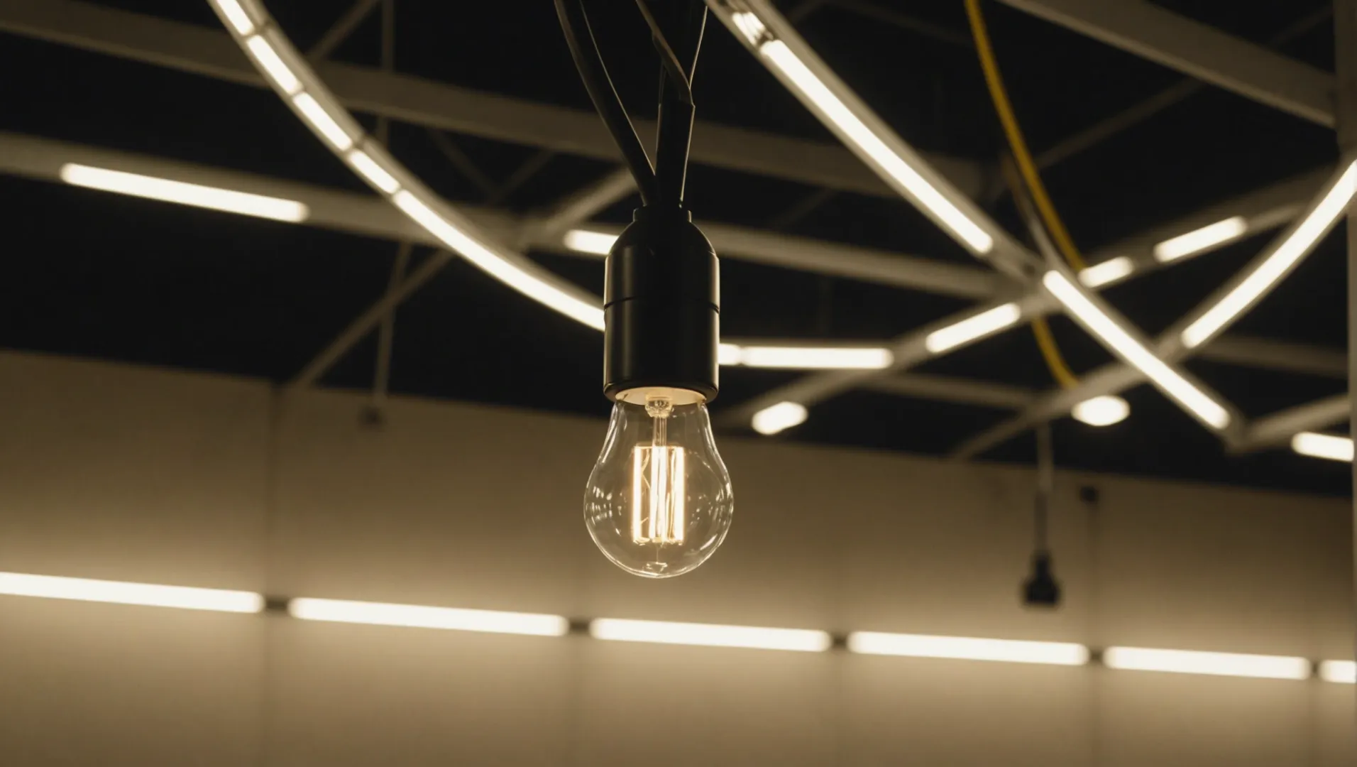 Close-up of LED light connections showing secure wiring