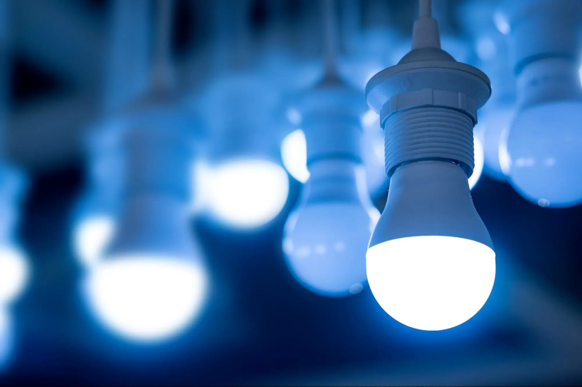 Blue light spectrum from LED bulbs