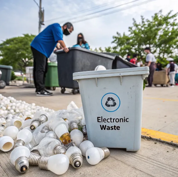 environment LED recycling - electronic waste bulbs
