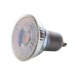 GU10 LED bulb with a honeycomb lens, providing a focused beam of light for targeted illumination.