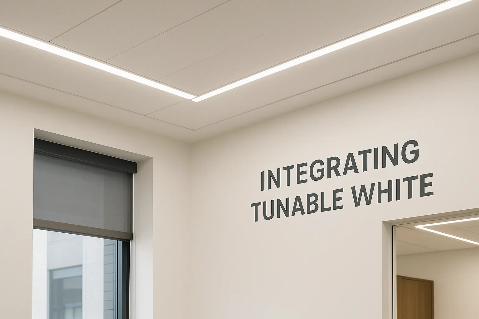 tunable white lighting system in modern interior ceiling