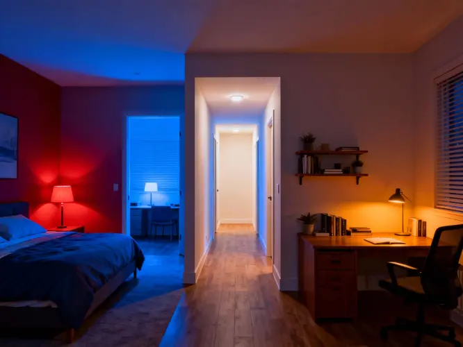 Choosing lights for scenarios: amber red warm white