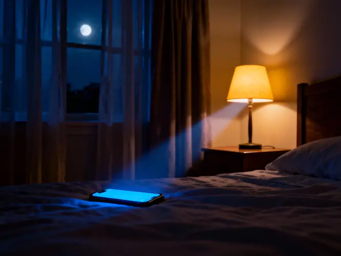 Night-time lighting effect on sleep and melatonin