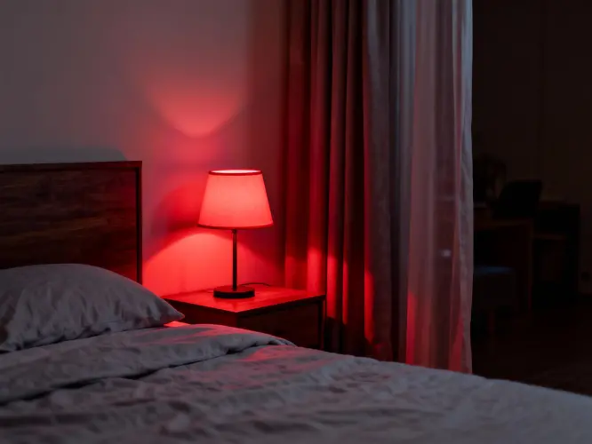 Amber vs red vs warm white light at night comparison for sleep