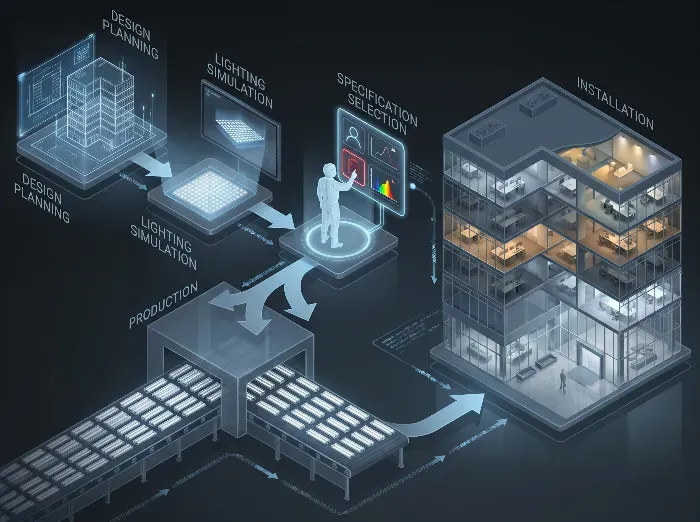 commercial led lighting engineering workflow