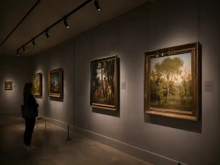 museum lighting angle and glare control for framed artwork