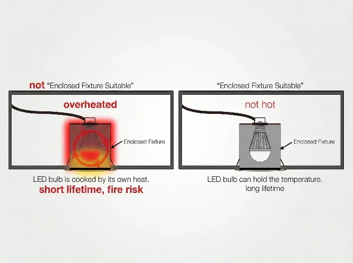 LED driver overheating in enclosed fixture