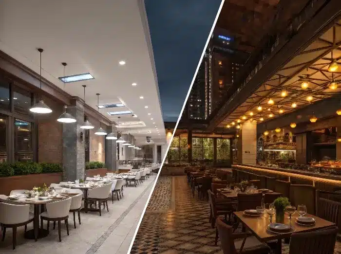restaurant color temperature warm white dining atmosphere