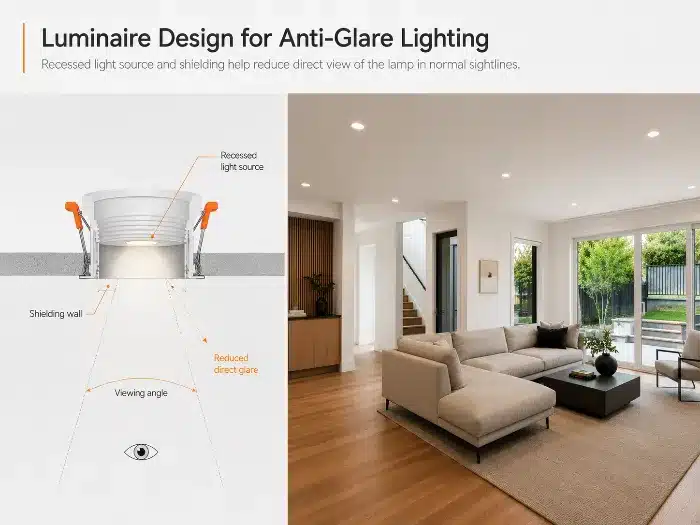 luminaire design for anti-glare lighting