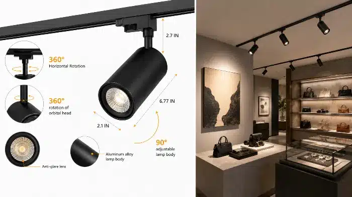 Track lighting system design influences aiming stability and long-term reliability.