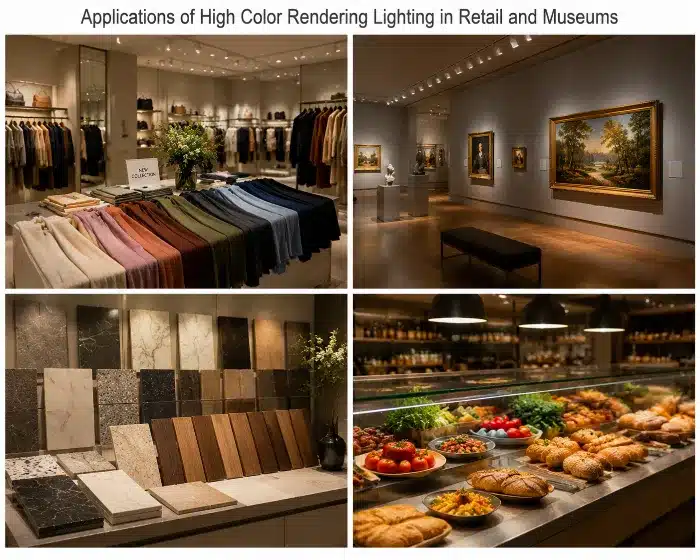 applications of high color rendering lighting in retail and museums