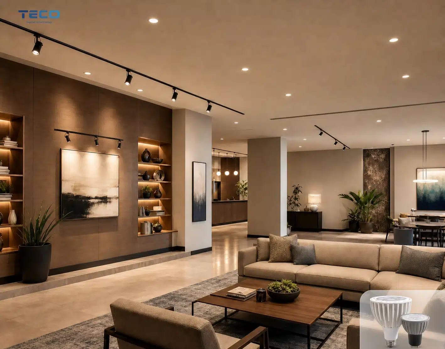 affordable LED light bulbs for large rooms with layered ambient lighting