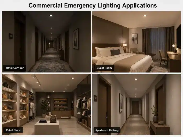 GU10 rechargeable emergency bulb applications in hotel apartment retail